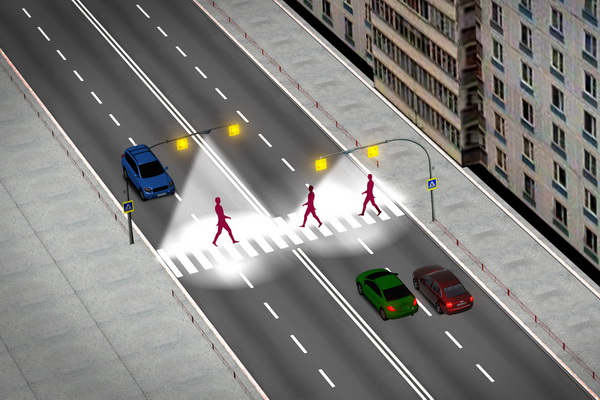 В Сыктывкаре запустили системы интеллектуального освещения на пешеходных переходах