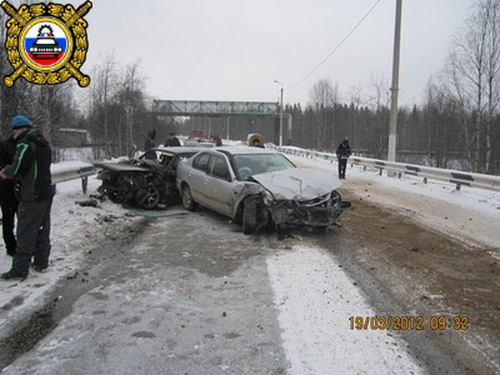 Сводка происшествия на дорогах Коми за 19 марта 2012 года